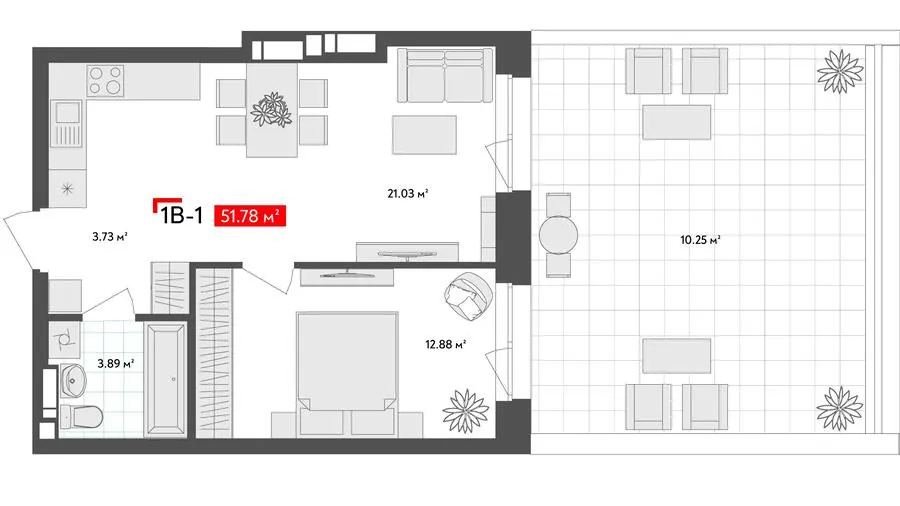 БФК SVITOGLYAD — 51.8 м²