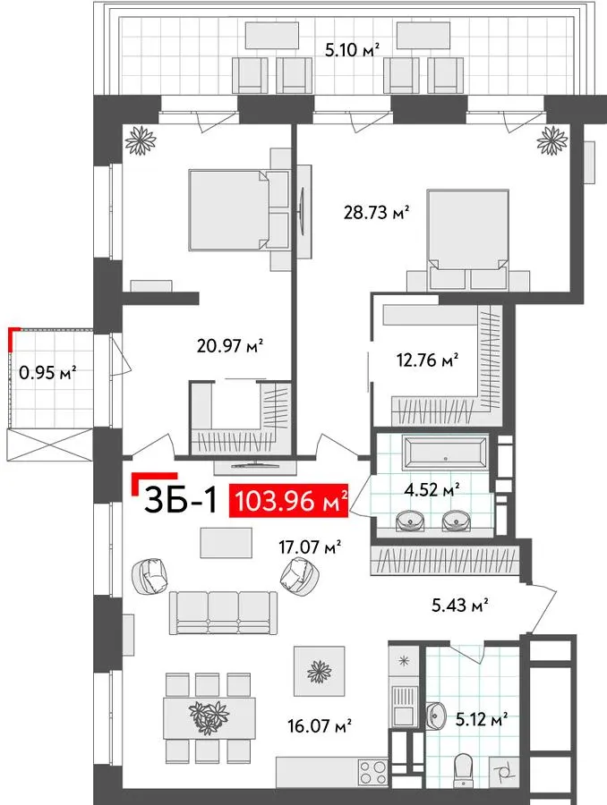БФК SVITOGLYAD — 104 м²