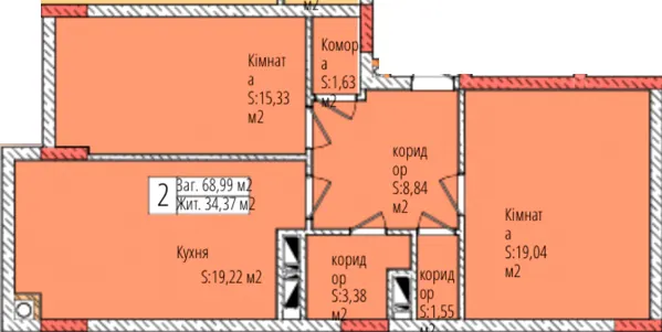 ЖК Джем Сіті — 69 м²
