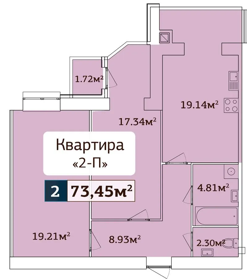 ЖК Мирний — 73.5 м²