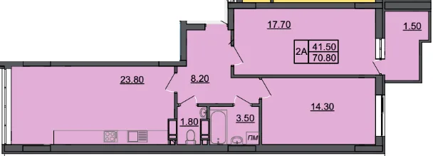 2-кімнатна квартира, 71 м², вул. Сковороди/ вул. Теліги, Черкаси — фото 1