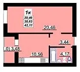 ЖК Лазуровий — 42.1 м²