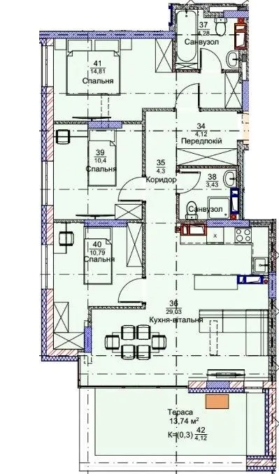 ЖК Метрополія-2 — 83.7 м²