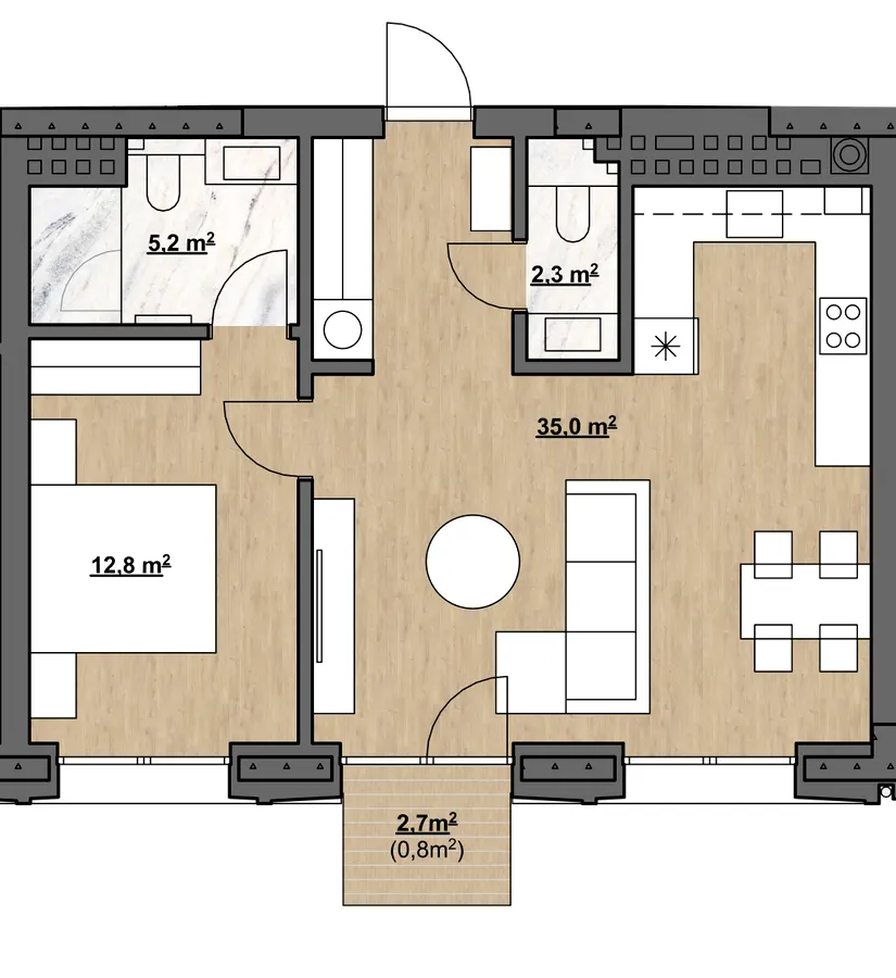 ЖК Residence Eleven — 56.1 м²
