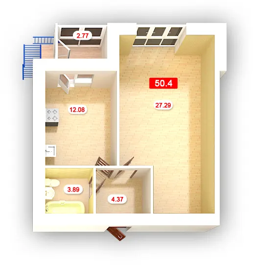ЖК Гранд Парк — 50.4 м²