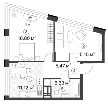 ЖК Terracotta — 54.4 м²