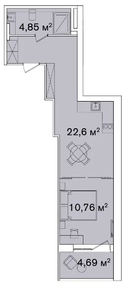 Апарт-комплекс Smart Hill — 37.5 м²