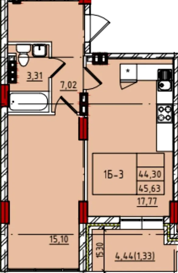 ЖК Manhattan — 45.5 м²