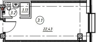 БФК МУЗА — 25.6 м²