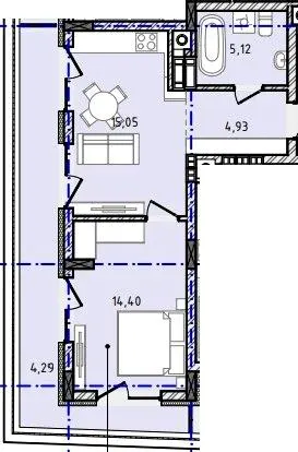 ЖК Prestige Hall — 43.8 м²