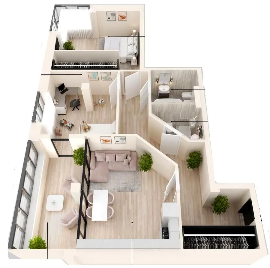 Клубний будинок Donjon — 95.5 м²