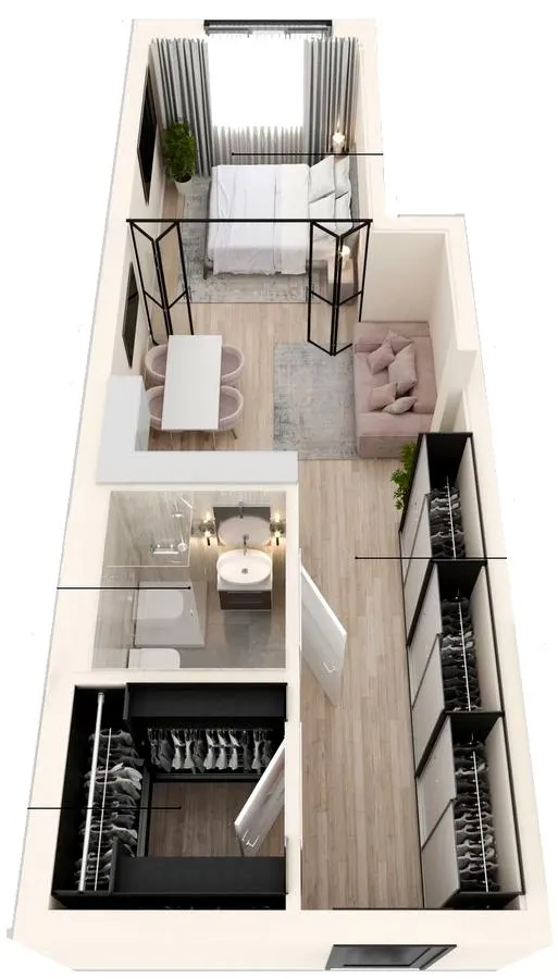 Клубний будинок Donjon — 38.9 м²