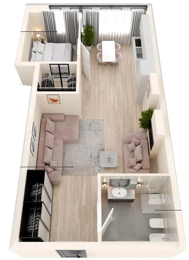 Клубний будинок Donjon — 59.3 м²