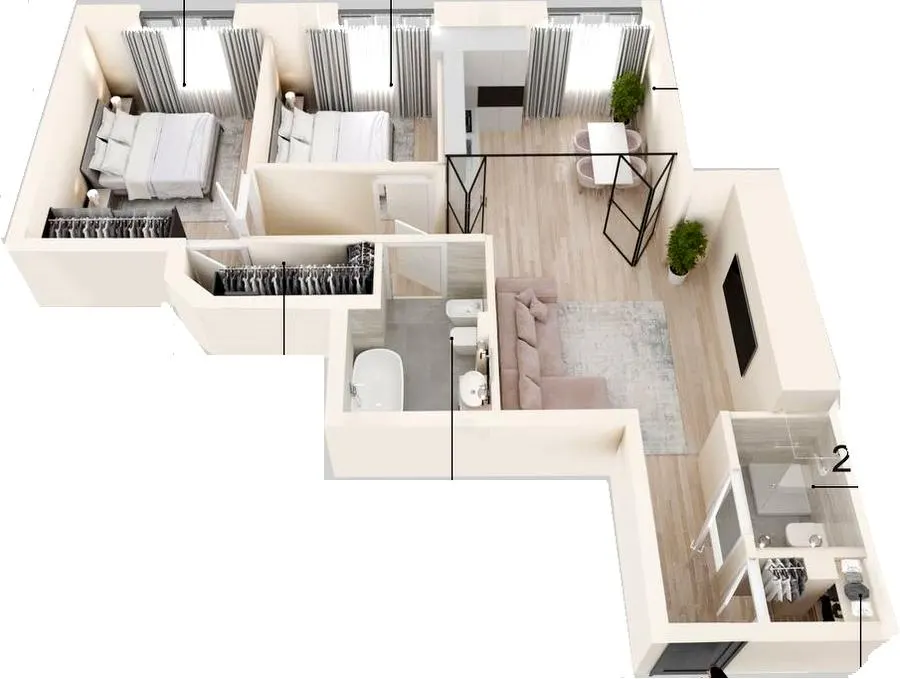 Клубний будинок Donjon — 77.9 м²
