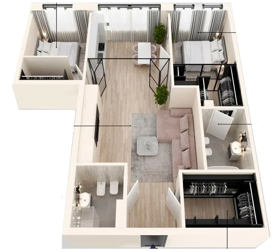 Клубний будинок Donjon — 88.7 м²