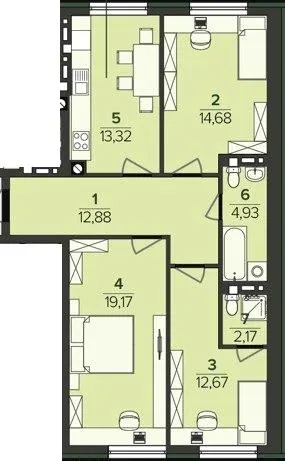 ЖК Південний DELUXE — 79.8 м²