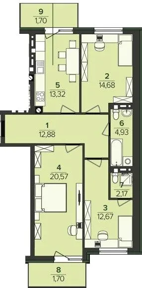 ЖК Південний DELUXE — 84.6 м²