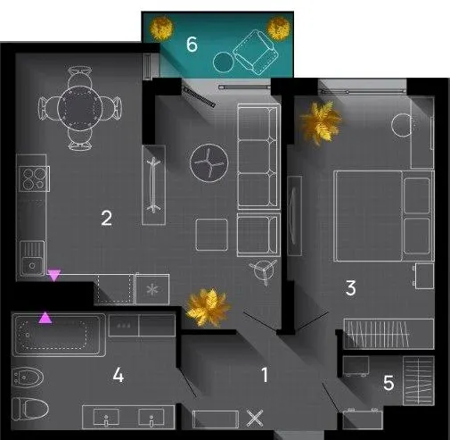 ЖК SKYGARDEN — 59 м²