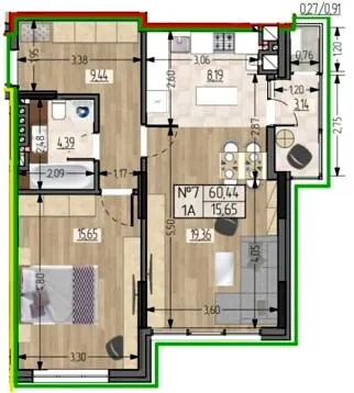 ЖБК Полетаєва — 60.4 м²