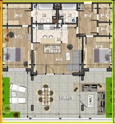 ЖБК Полетаєва — 106.8 м²
