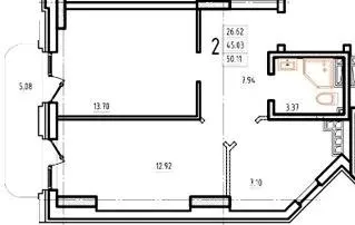 ЖК Гімназист — 51.8 м²