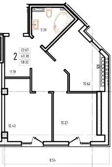 ЖК Гімназист — 47.4 м²
