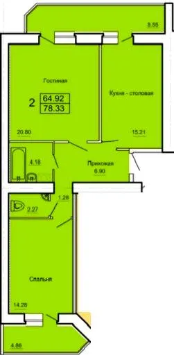 ЖК Никола-Град — 78.3 м²