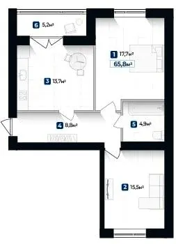 ЖК Козацький — 65.8 м²