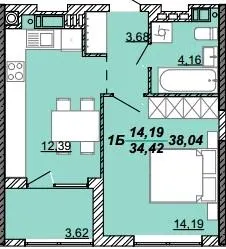 ЖК Гранд Парк — 38 м²