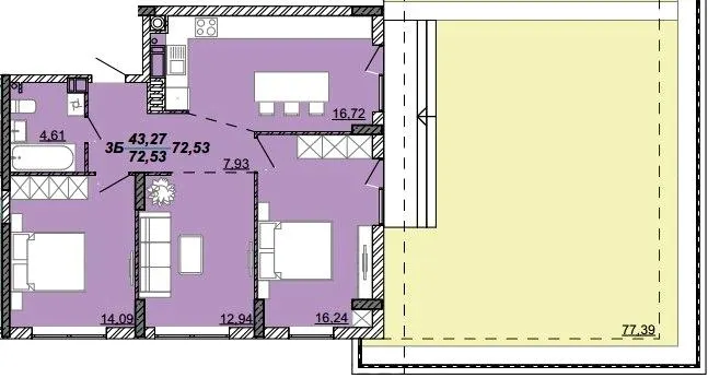 ЖК Гранд Парк — 72.5 м²