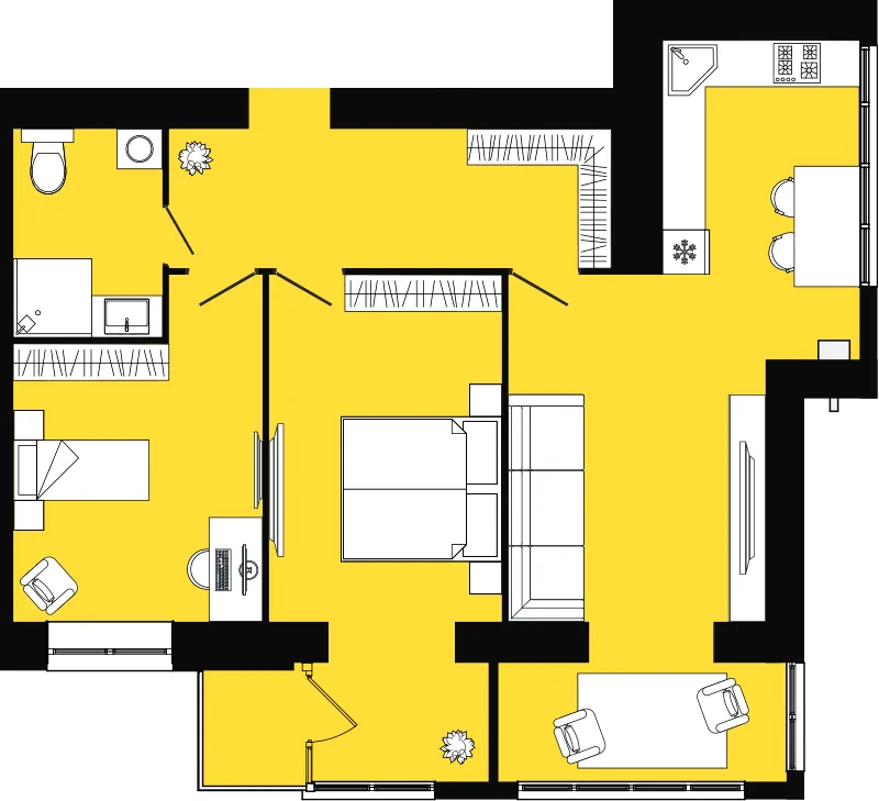 ЖК Дніпровська Брама 2 — 74.4 м²