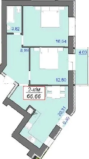 Житловий квартал КАСКАД-ЯРКО — 66.7 м²