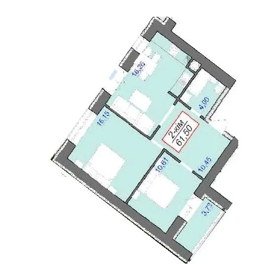 Житловий квартал КАСКАД-ЯРКО — 61.5 м²
