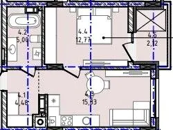 ЖК Набережний — 39.7 м²