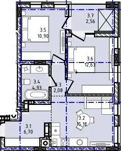 ЖК Набережний — 55 м²
