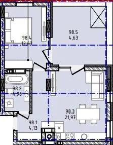 ЖК Набережний — 51.3 м²