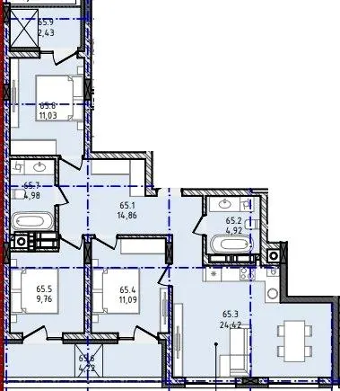 ЖК Набережний — 87.7 м²