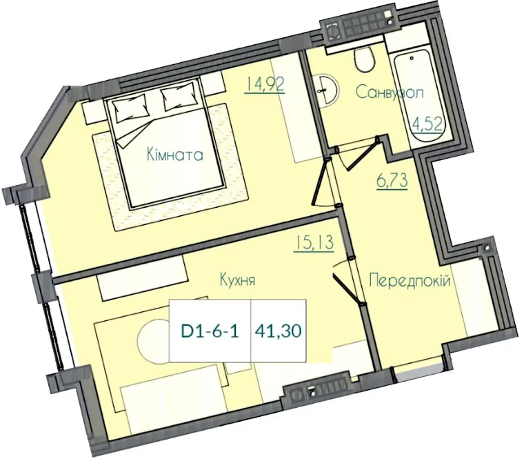 Клубний будинок Консул — 40.6 м²