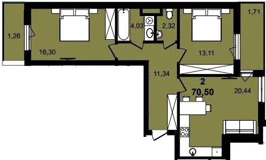 ЖК INFINITY PARK — 70.5 м²