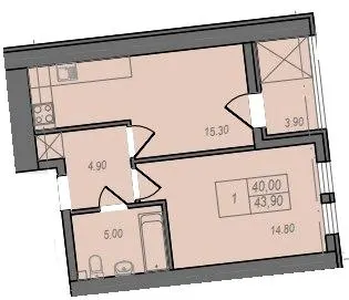 ЖК НЕЗАЛЕЖНІСТЬ — 43.9 м²