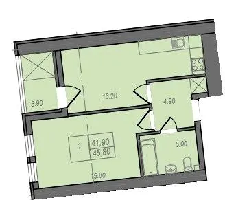 ЖК НЕЗАЛЕЖНІСТЬ — 45.8 м²