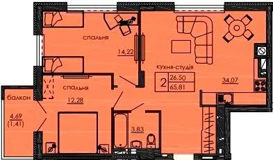ЖК Прем'єр Парк — 62.8 м²