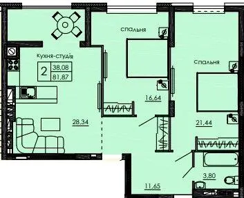 ЖК Прем'єр Парк — 81.9 м²