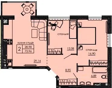 ЖК Прем'єр Парк — 74 м²