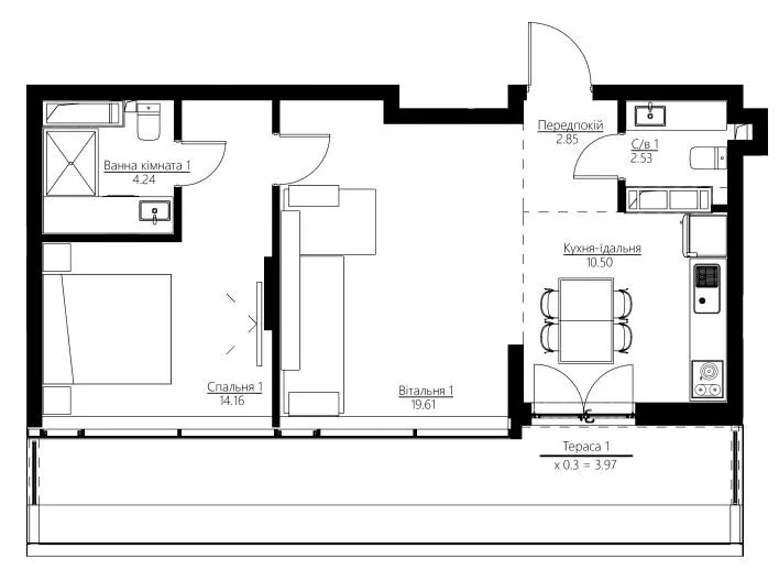 ЖК Happy House — 57.9 м²
