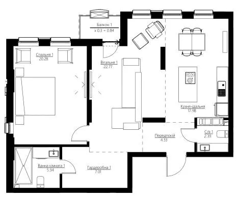 ЖК Happy House — 80.9 м²