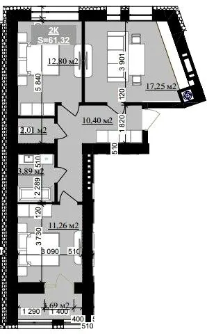 ЖК Millennium (NDB) — 61.3 м²