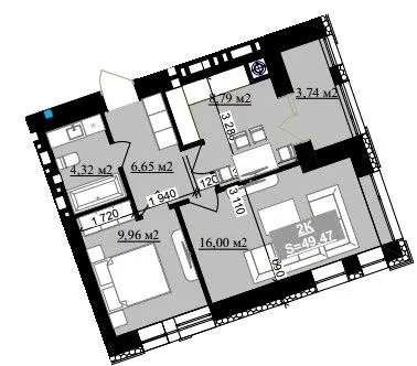 ЖК Millennium (NDB) — 49.5 м²
