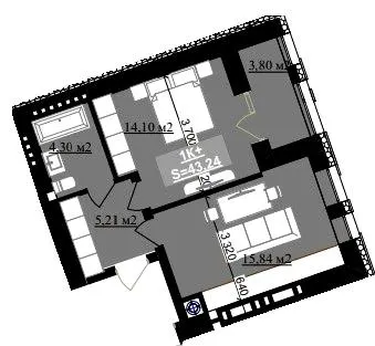 ЖК Millennium (NDB) — 43.2 м²