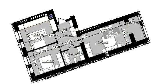ЖК Millennium (NDB) — 60.6 м²
